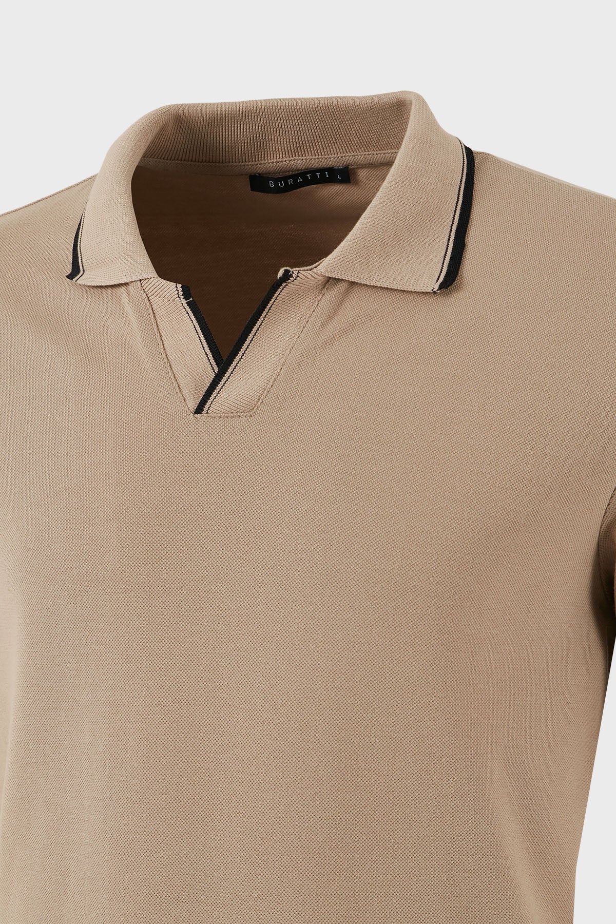 Buratti Pamuklu Regular Fit Şerit Detaylı Erkek Polo Yaka T Shirt 5902964 VİZON