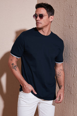 Buratti Streç Pamuklu Regular Fit Bisiklet Yaka Erkek T Shirt 5902981 İNDİGO