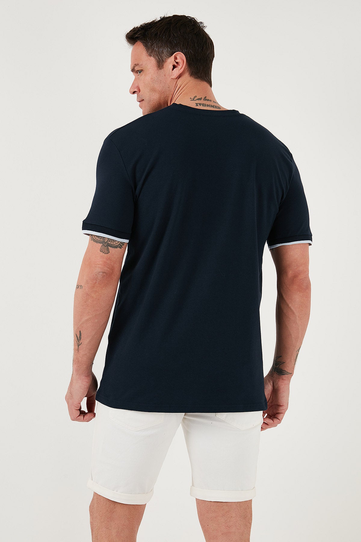 Buratti Streç Pamuklu Regular Fit Bisiklet Yaka Erkek T Shirt 5902981 İNDİGO