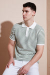 Buratti Pamuklu Regular Fit Çizgili Erkek Polo Yaka T Shirt 5903009 ELMA YEŞİLİ
