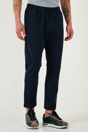 Buratti Pamuklu Regular Fit Yüksek Bel Düz Paça Çimalı Jogger Erkek Pantolon 5908058 LACİVERT