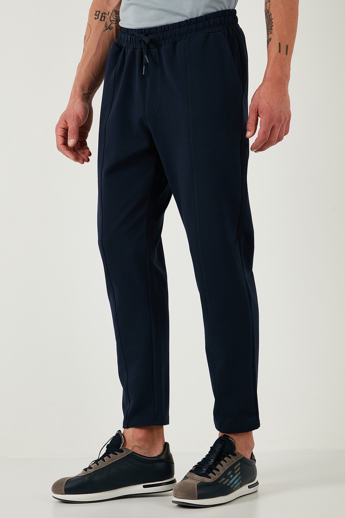 Buratti Pamuklu Regular Fit Yüksek Bel Düz Paça Çimalı Jogger Erkek Pantolon 5908058 LACİVERT