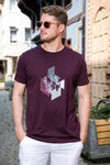 Buratti Baskılı % 100 Pamuk Bisiklet Yaka Slim Fit Erkek T Shirt 646B3840 MÜRDÜM