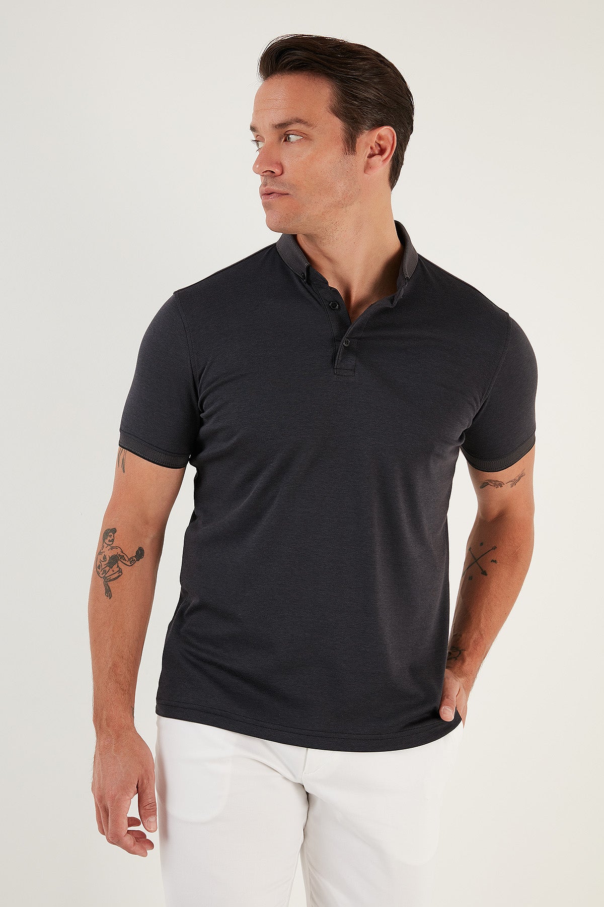 Buratti Pamuklu Slim Fit Erkek Polo Yaka T Shirt 646R1000 SİYAH