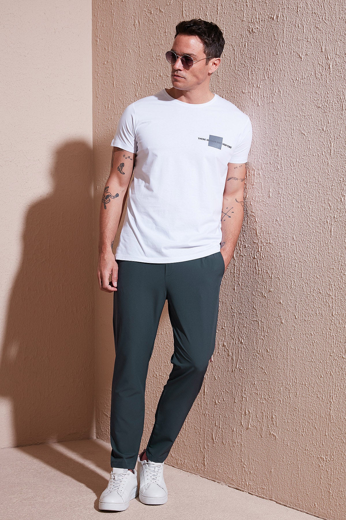 Buratti Streç Regular Fit Normal Bel Düz Paça Jogger Erkek Pantolon CF25617801 YEŞİL