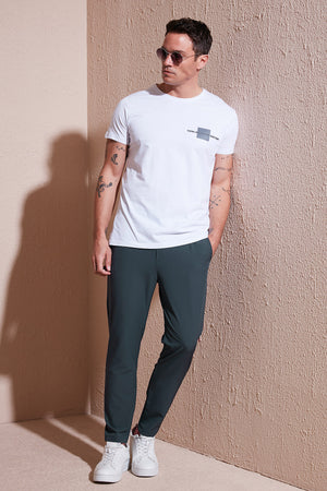 Buratti Streç Regular Fit Normal Bel Düz Paça Jogger Erkek Pantolon CF25617801 YEŞİL