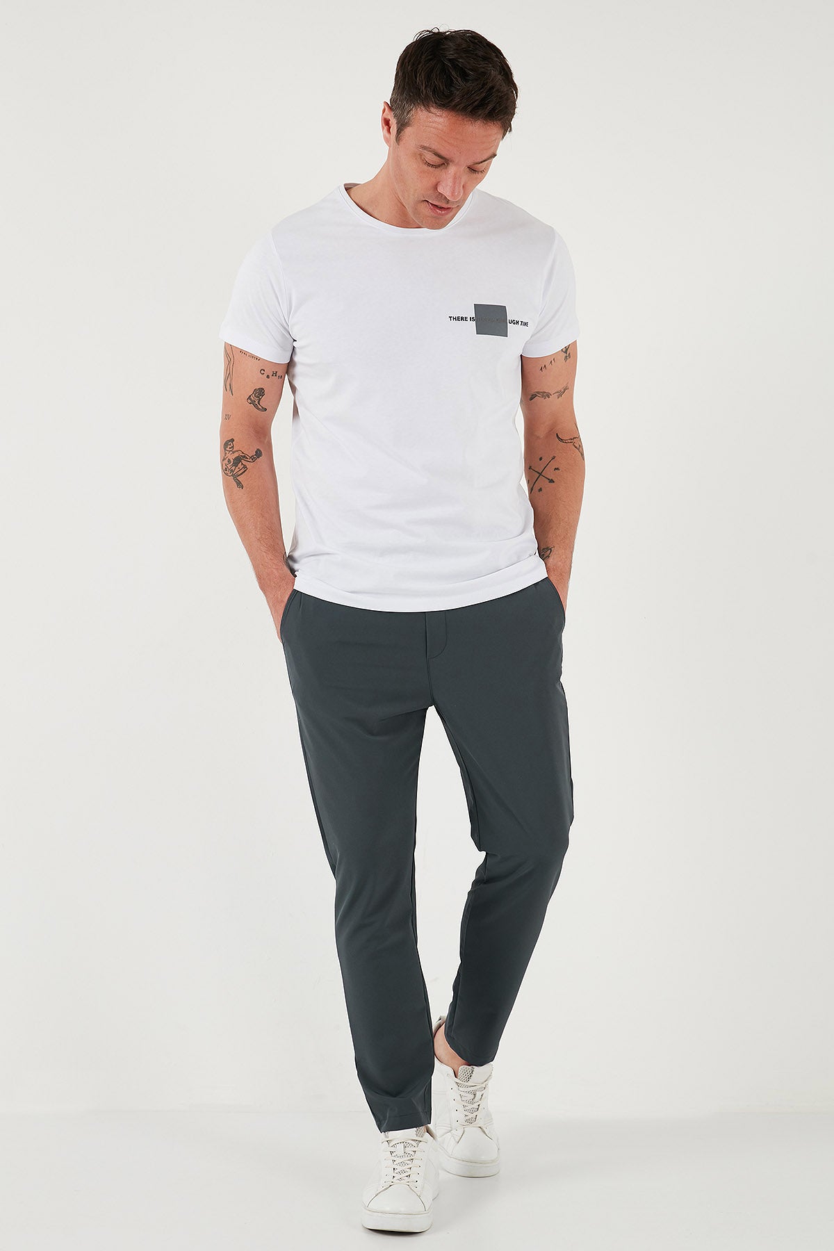 Buratti Streç Regular Fit Normal Bel Düz Paça Jogger Erkek Pantolon CF25617801 YEŞİL