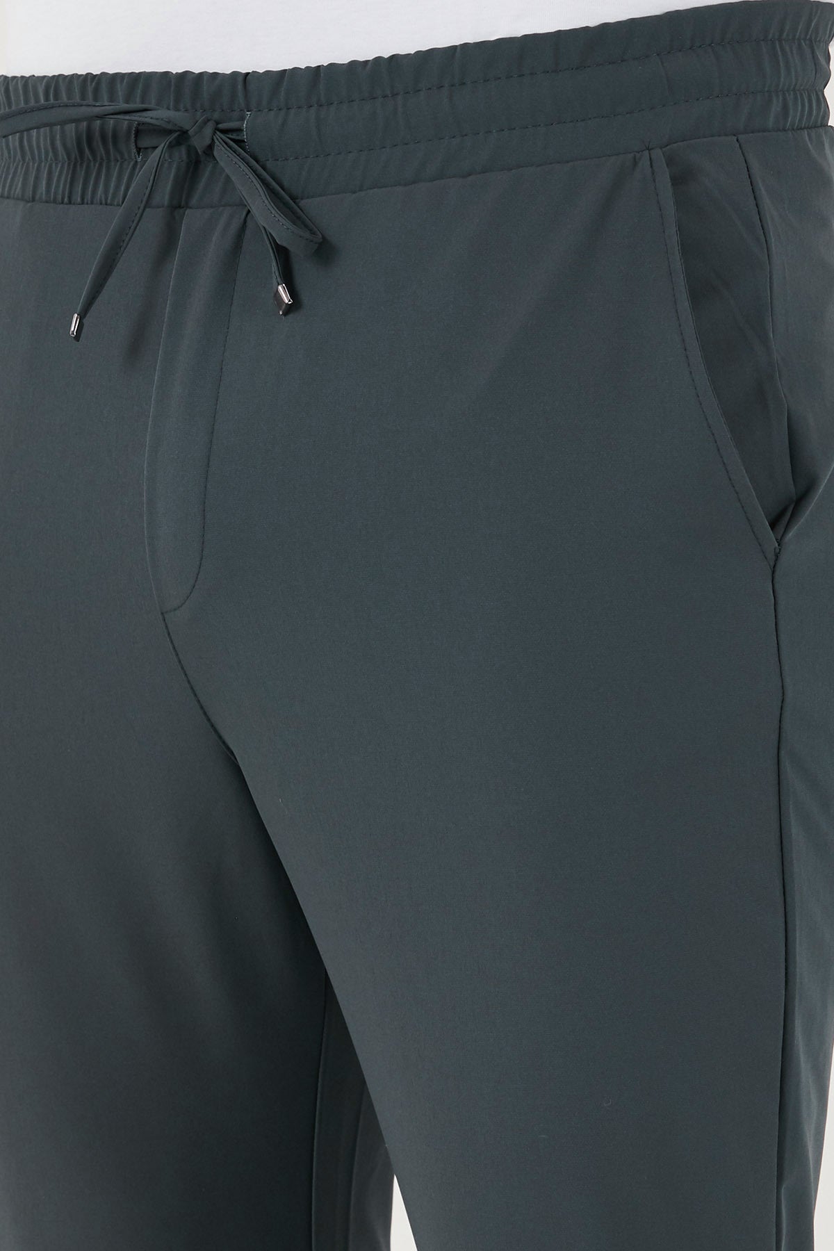 Buratti Streç Regular Fit Normal Bel Düz Paça Jogger Erkek Pantolon CF25617801 YEŞİL