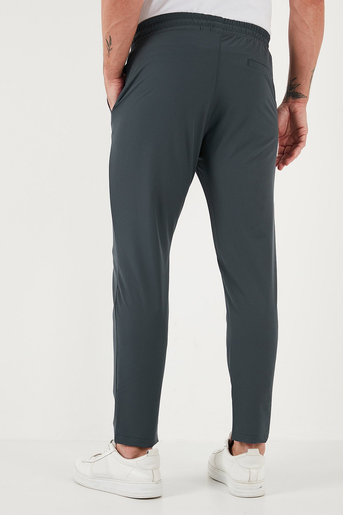 Buratti Streç Regular Fit Normal Bel Düz Paça Jogger Erkek Pantolon CF25617801 YEŞİL