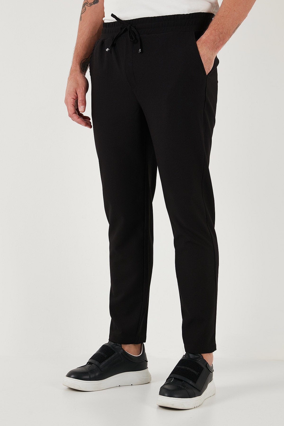 Buratti Streç Regular Fit Normal Bel Düz Paça Jogger Erkek Pantolon CF25617953 SİYAH