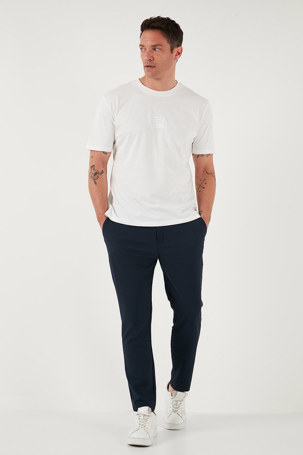 Buratti Streç Regular Fit Normal Bel Düz Paça Jogger Erkek Pantolon CF25617953 LACİVERT