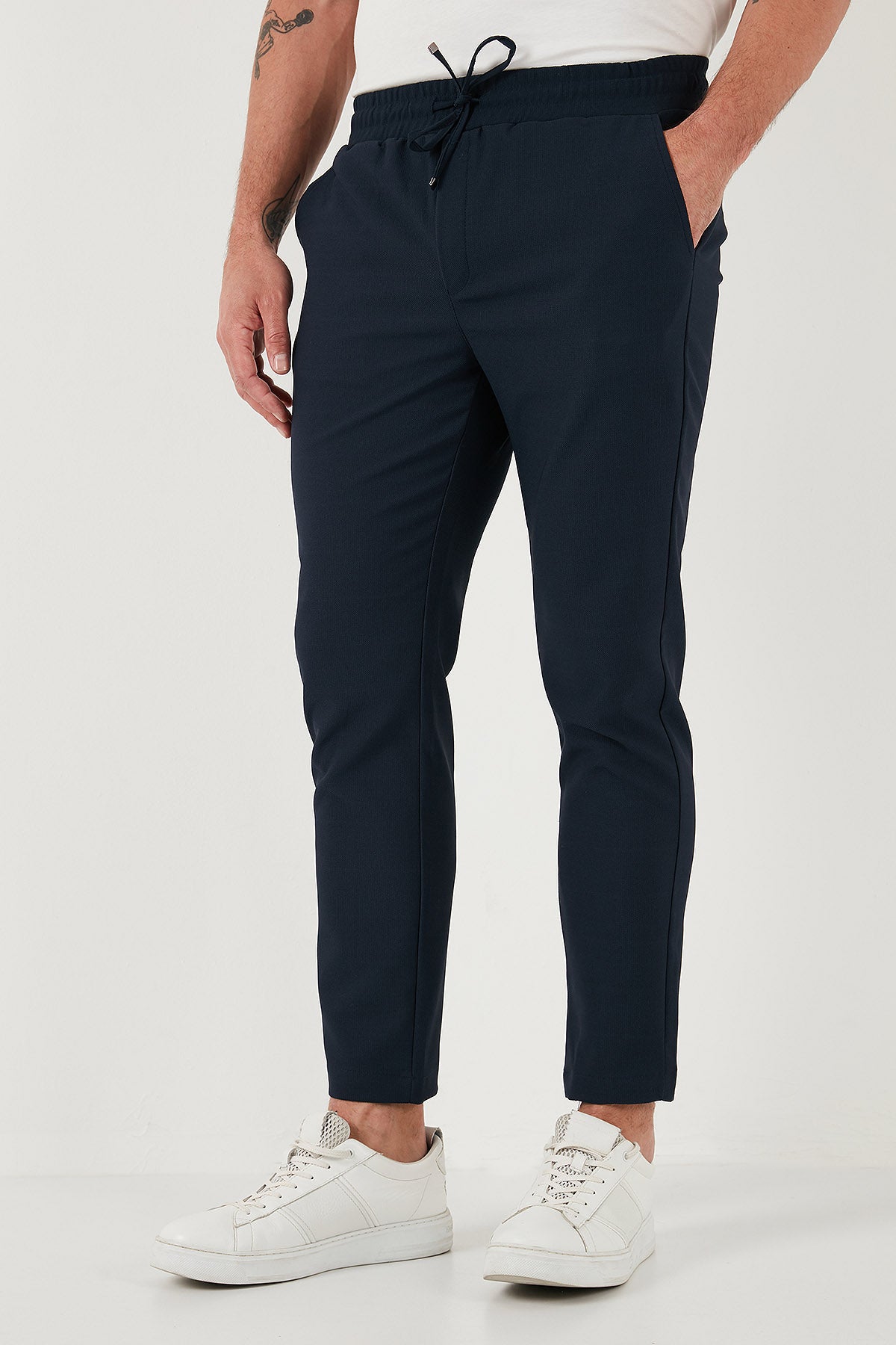 Buratti Streç Regular Fit Normal Bel Düz Paça Jogger Erkek Pantolon CF25617953 LACİVERT