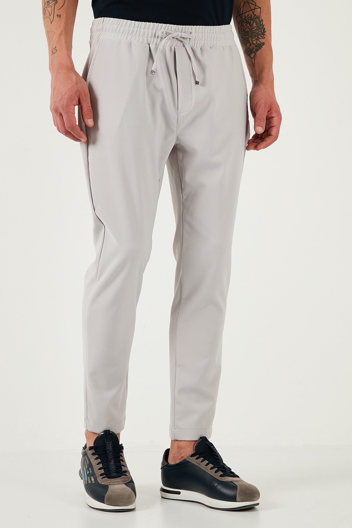 Buratti Streç Regular Fit Normal Bel Düz Paça Jogger Erkek Pantolon CF25617953 GRİ