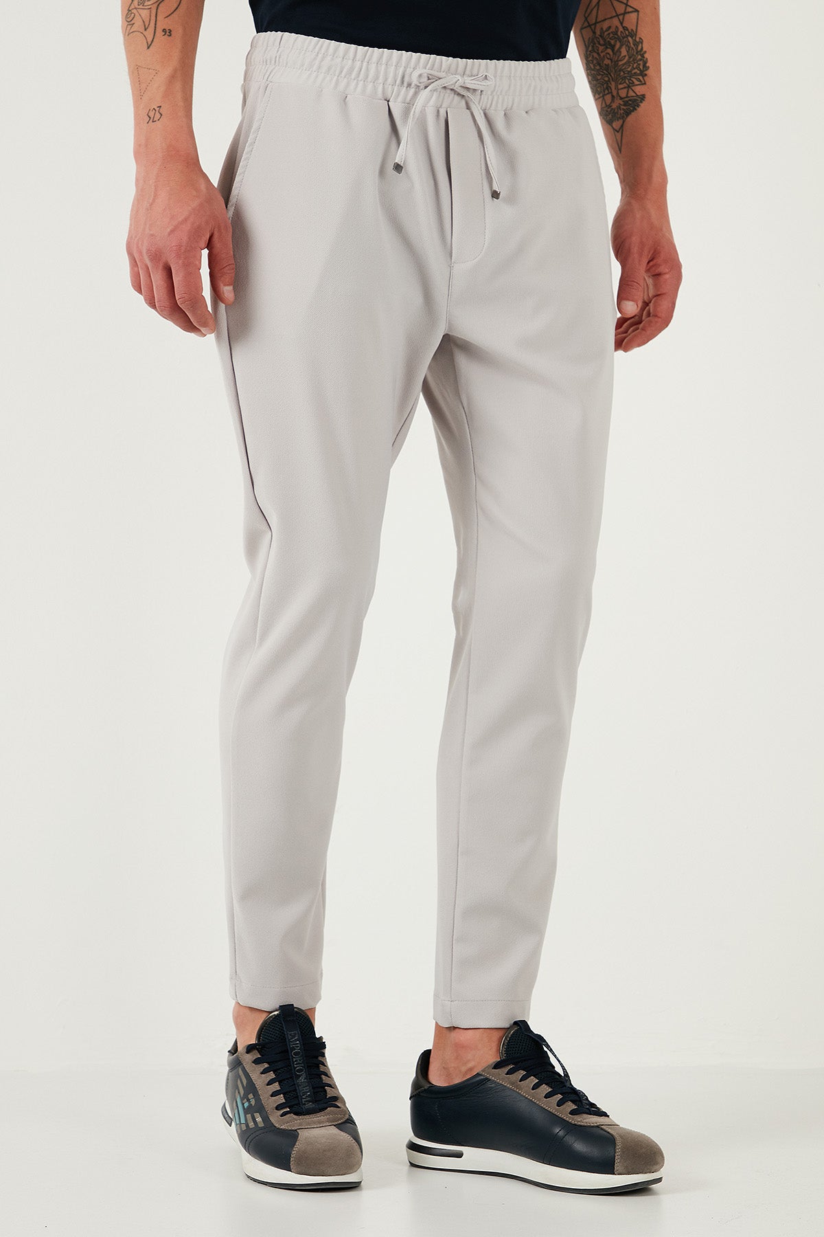 Buratti Streç Regular Fit Normal Bel Düz Paça Jogger Erkek Pantolon CF25617953 GRİ