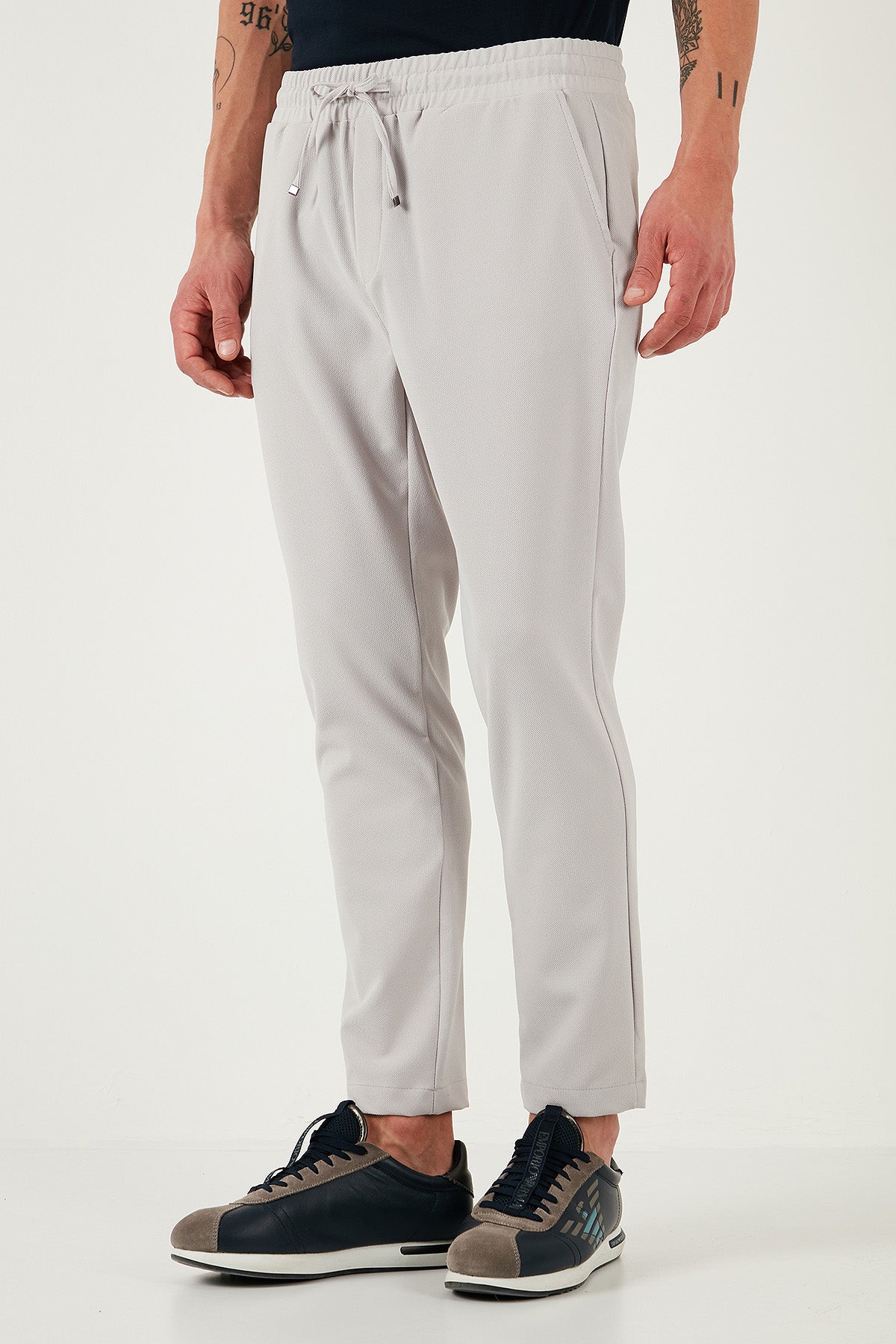 Buratti Streç Regular Fit Normal Bel Düz Paça Jogger Erkek Pantolon CF25617953 GRİ