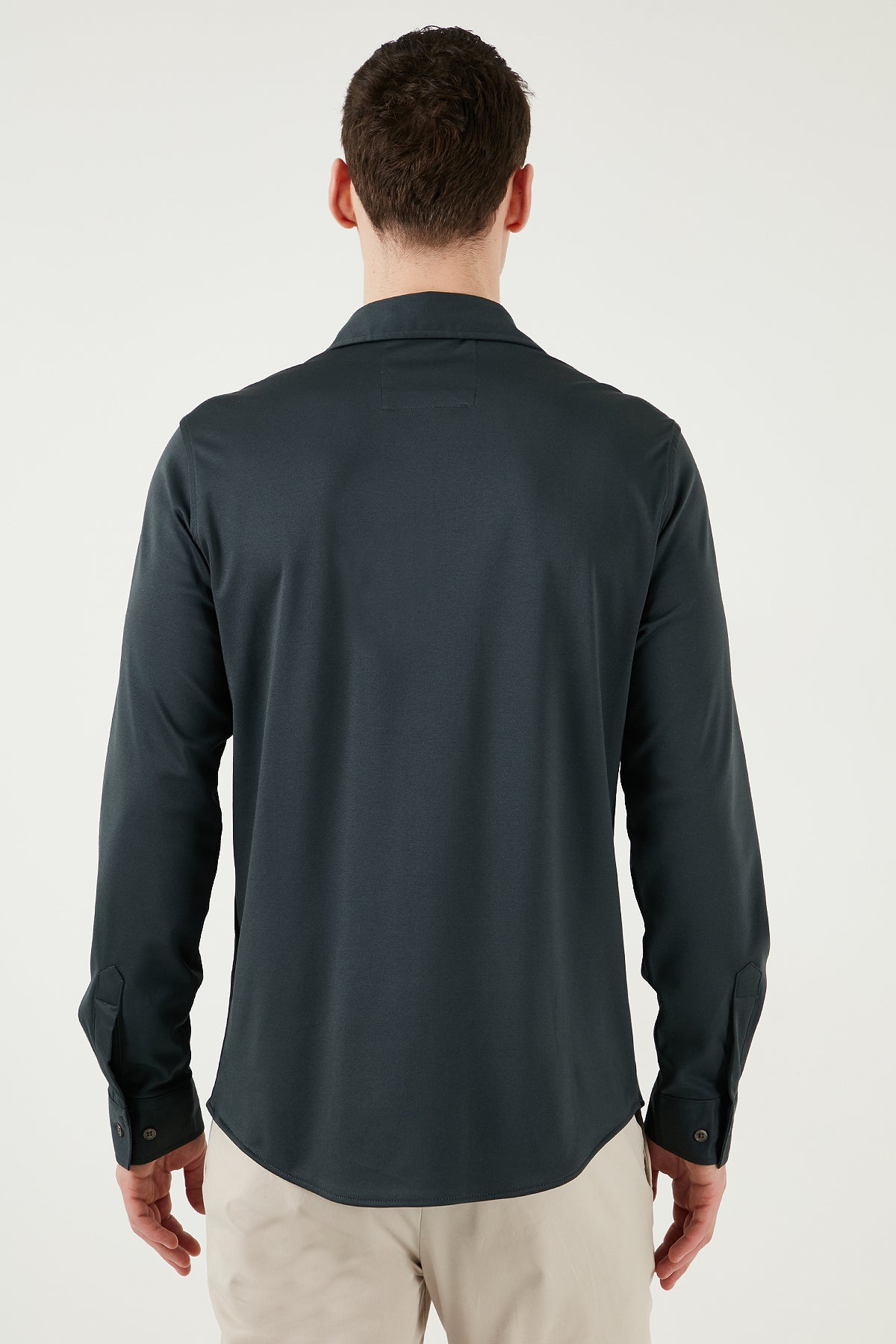 Buratti Pamuklu Regular Fit Düz Yaka Erkek Gömlek CF25S119628 ANTRASİT