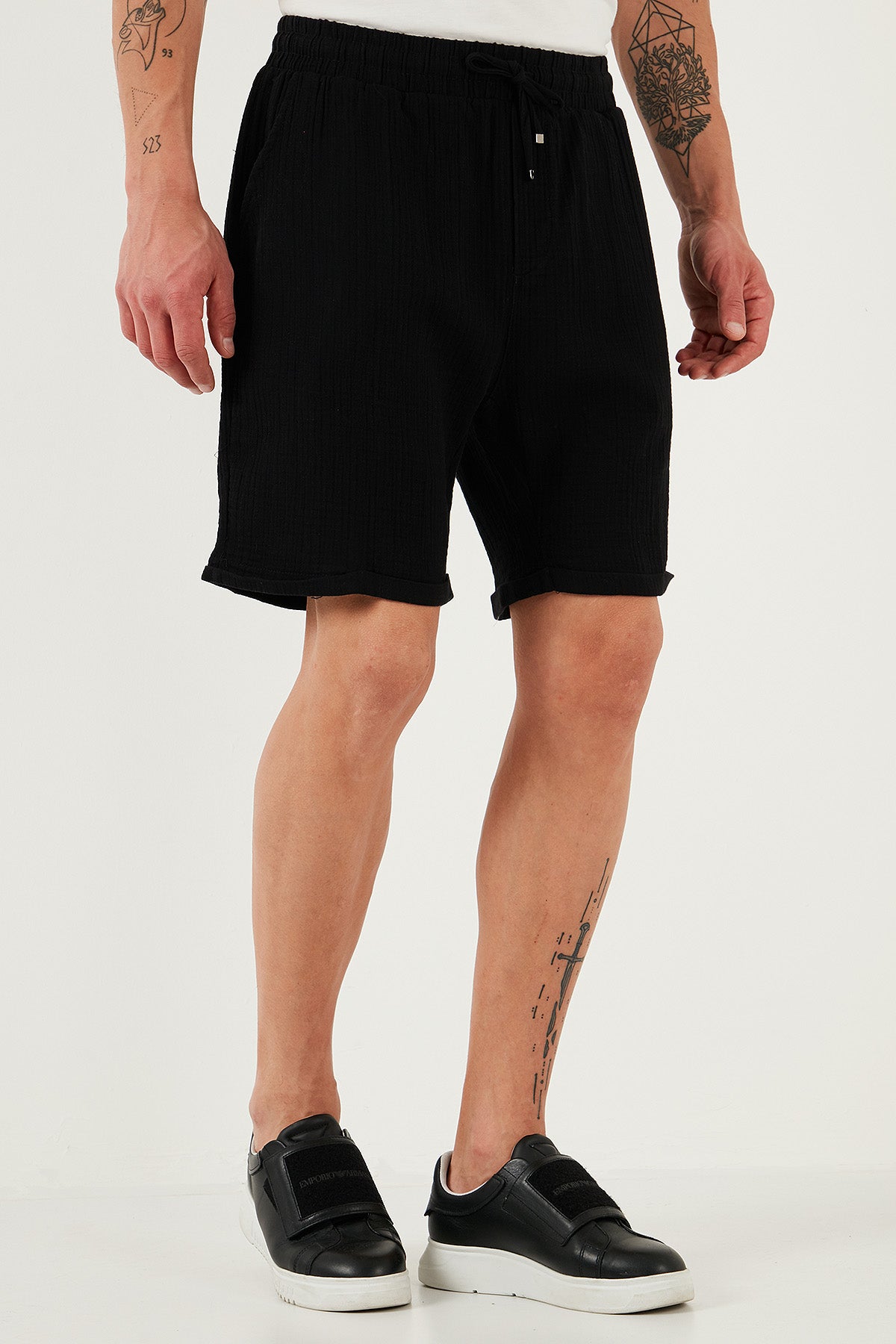 Buratti % 100 Pamuk Regular Fit Normal Bel Müslin Erkek Short CF25S657802 SİYAH