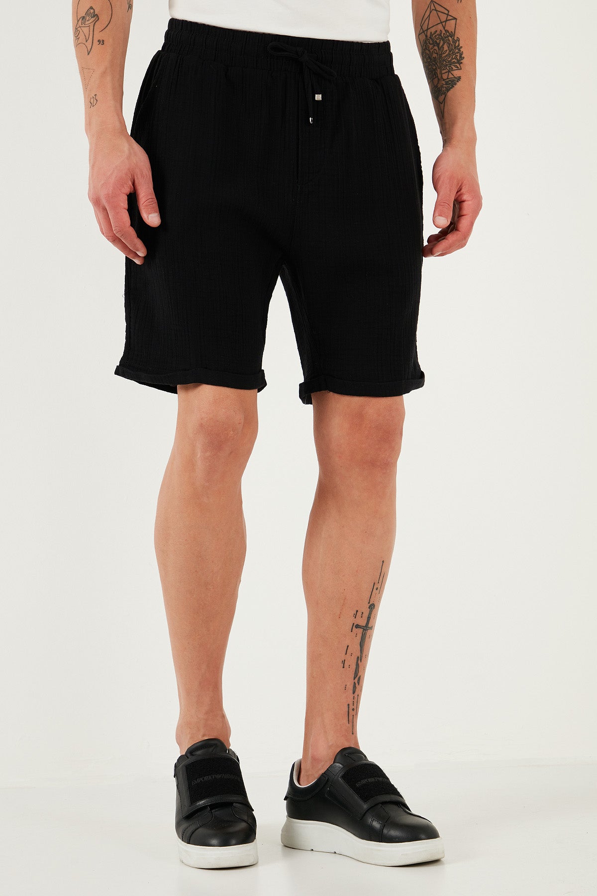 Buratti % 100 Pamuk Regular Fit Normal Bel Müslin Erkek Short CF25S657802 SİYAH