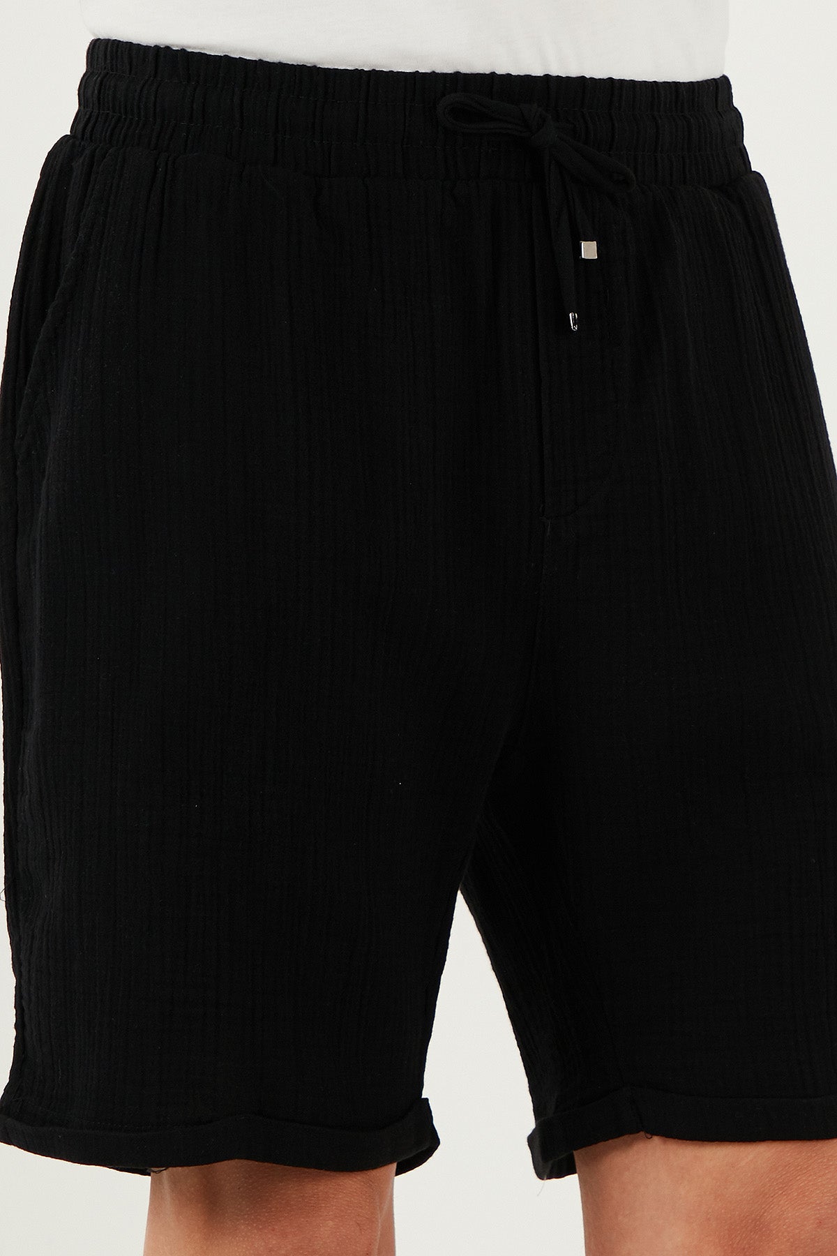Buratti % 100 Pamuk Regular Fit Normal Bel Müslin Erkek Short CF25S657802 SİYAH