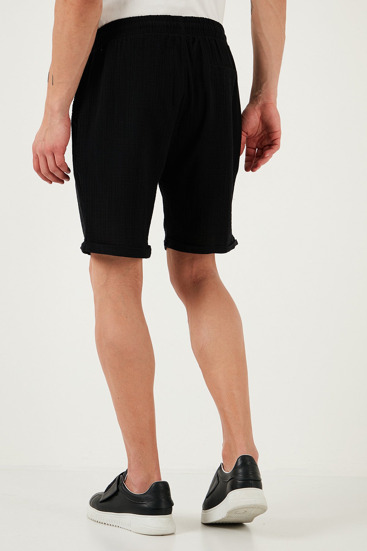 Buratti % 100 Pamuk Regular Fit Normal Bel Müslin Erkek Short CF25S657802 SİYAH
