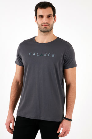 Buratti Pamuklu Slim Fit Bisiklet Yaka Baskılı 3'lü Paket Erkek T Shirt 541S31 Füme-Beyaz-Açık Gri