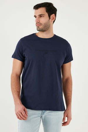 Buratti Pamuklu Slim Fit Bisiklet Yaka Baskılı 3'lü Paket Erkek T Shirt 541S31 Açık Gri-Beyaz-Lacivert