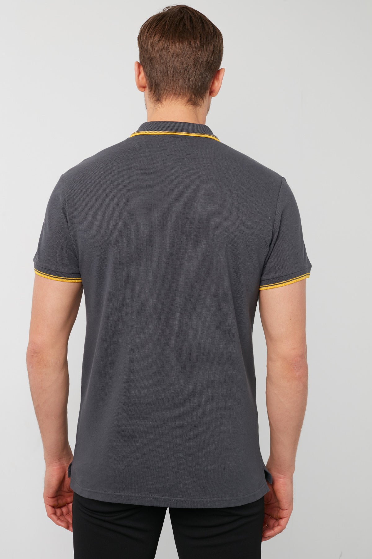 Buratti Pamuklu Regular Fit Düğmeli Polo Yaka 3'lü Paket Erkek T Shirt 590211827S3 Antrasit-Gri Melanj-Hakisarı
