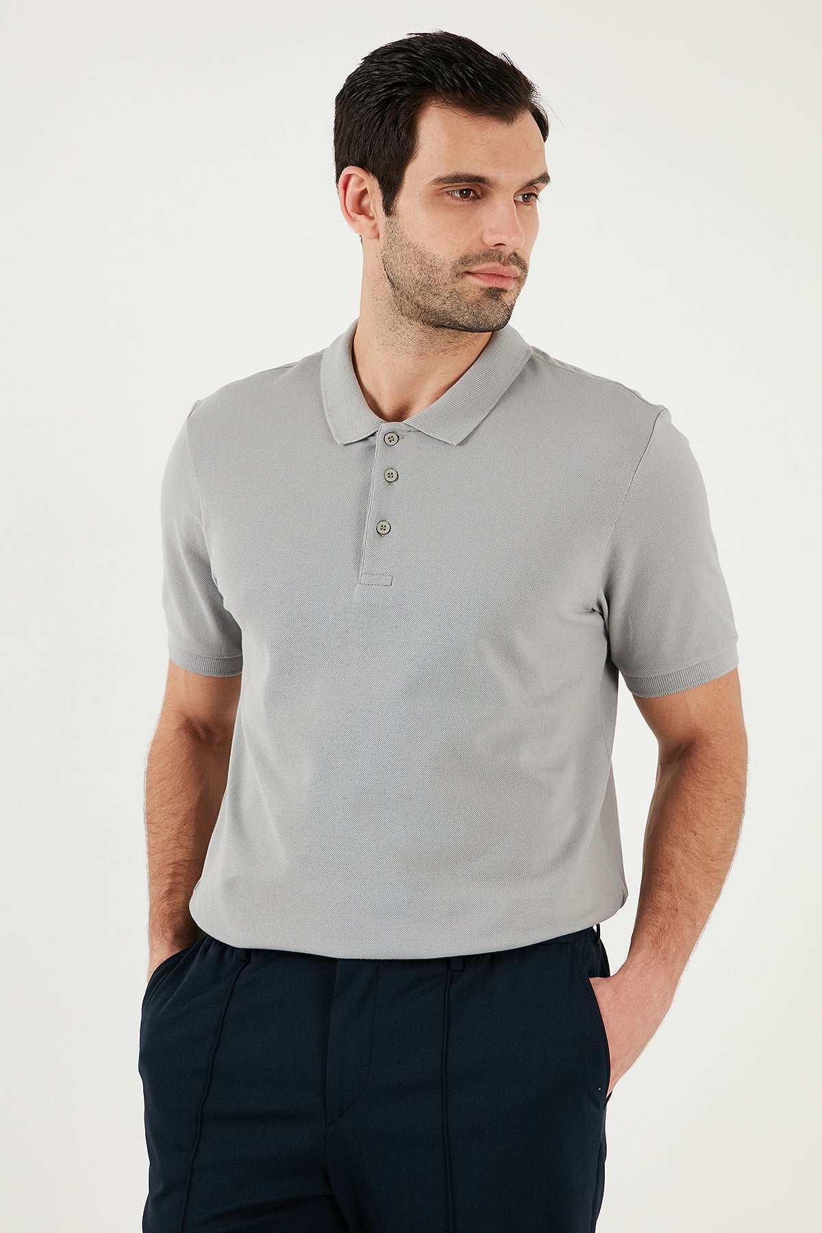 Buratti Pamuklu Regular Fit Düğmeli Polo Yaka 5'li Paket Erkek T Shirt 590211827S5 Elma Yeşili-Koyu Mavi-Kül-Beyaz-Siyah