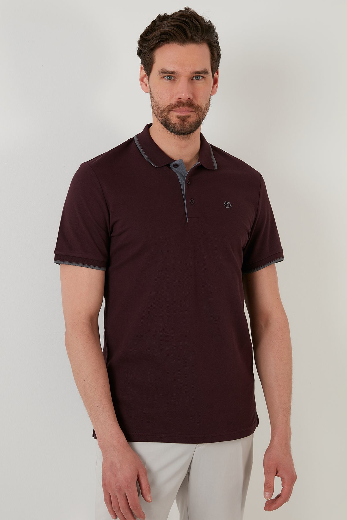 Buratti Pamuklu Regular Fit Düğmeli Polo Yaka 5'li Paket Erkek T Shirt 590211827S5 Aquamavi-Hakisarı-Tarçın-Vişne-Taş
