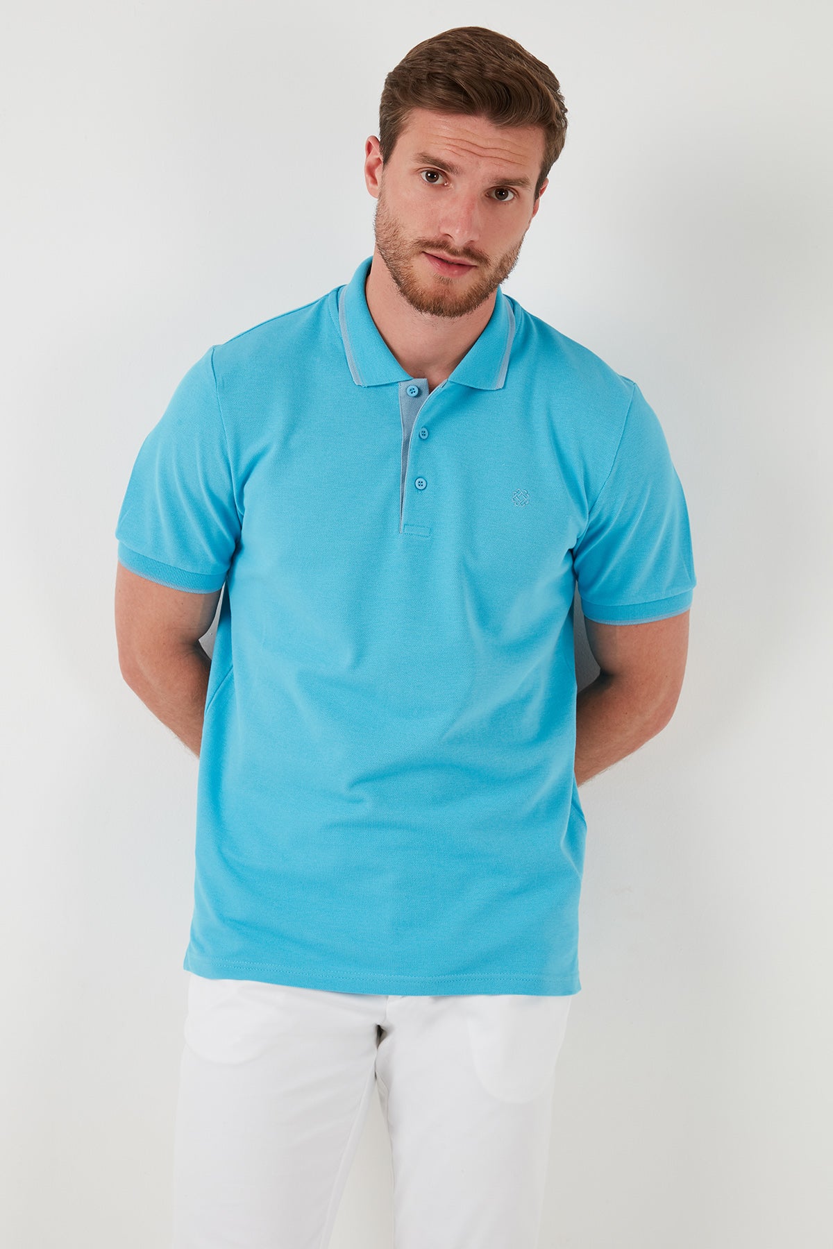 Buratti Pamuklu Regular Fit Düğmeli Polo Yaka 5'li Paket Erkek T Shirt 590211827S5 Aquamavi-Hakisarı-Tarçın-Vişne-Taş