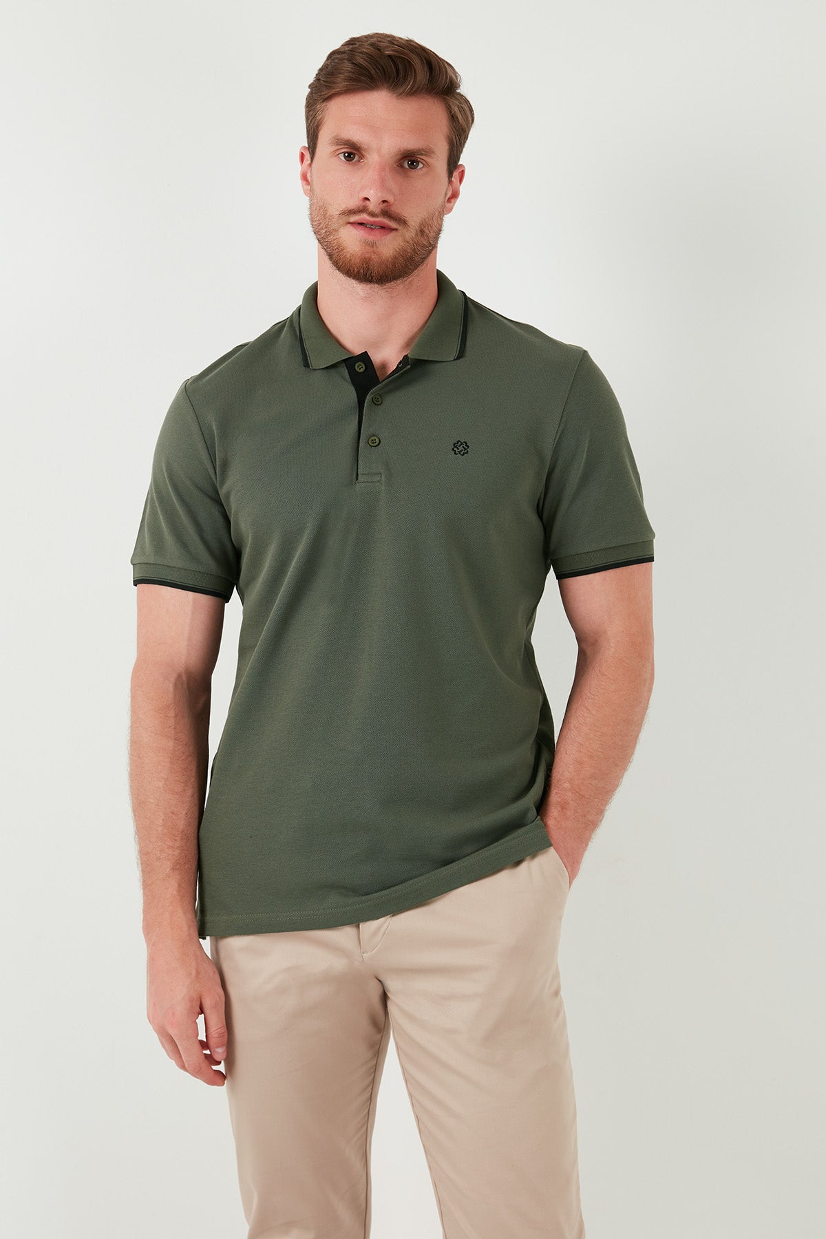Buratti Pamuklu Regular Fit Düğmeli Polo Yaka 5'li Paket Erkek T Shirt 590211827S5 Gri Melanj-Antrasit-Haki-Kül-Vizon