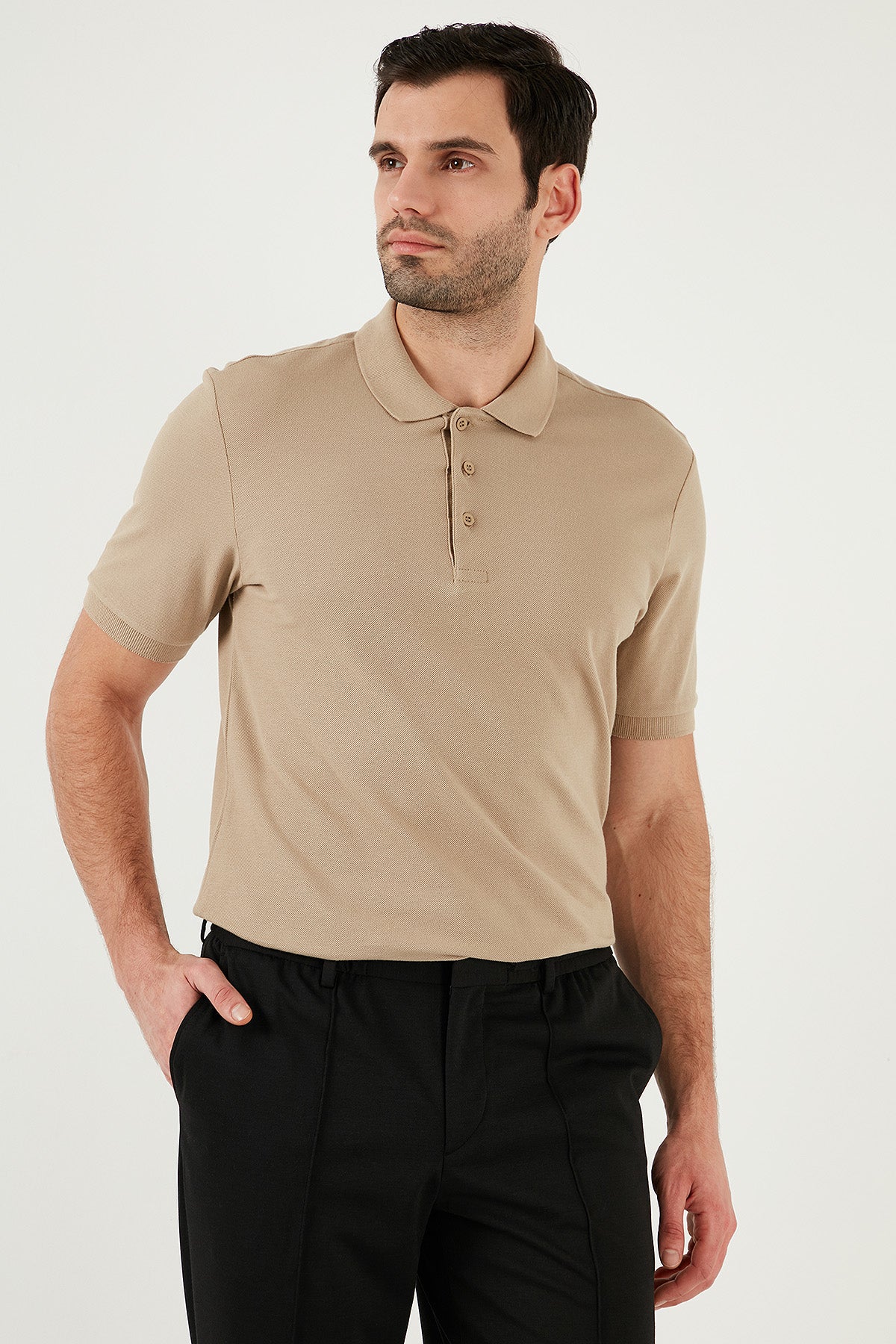 Buratti Pamuklu Regular Fit Düğmeli Polo Yaka 5'li Paket Erkek T Shirt 590211827S5 Gri Melanj-Antrasit-Haki-Kül-Vizon