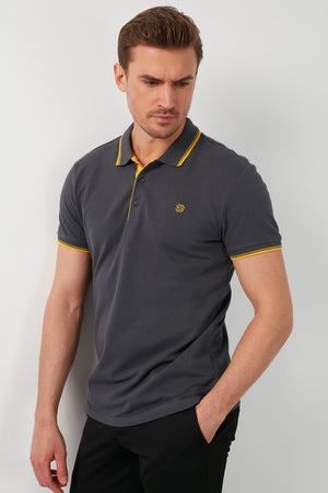Buratti Pamuklu Regular Fit Düğmeli Polo Yaka 5'li Paket Erkek T Shirt 590211827S5 Vizon-Kül-Gri Melanj-Antrasit-Vişne