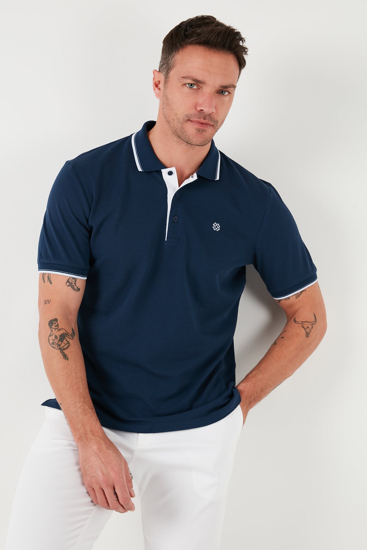 Buratti Pamuklu Regular Fit Düğmeli Polo Yaka 5'li Paket Erkek T Shirt 590211827S5 Siyah-Haki-İndigo-Vişne-Gri Melanj