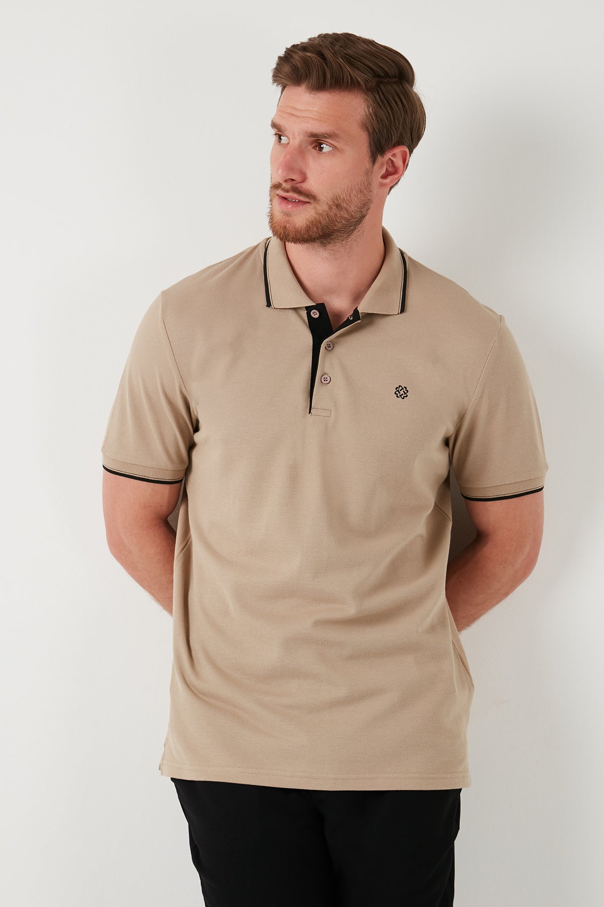 Buratti Pamuklu Slim Fit Şerit Detaylı Düğmeli Polo Yaka 3'lü Paket Erkek T Shirt 5902118S3 Siyah-Antrasit-Vizon
