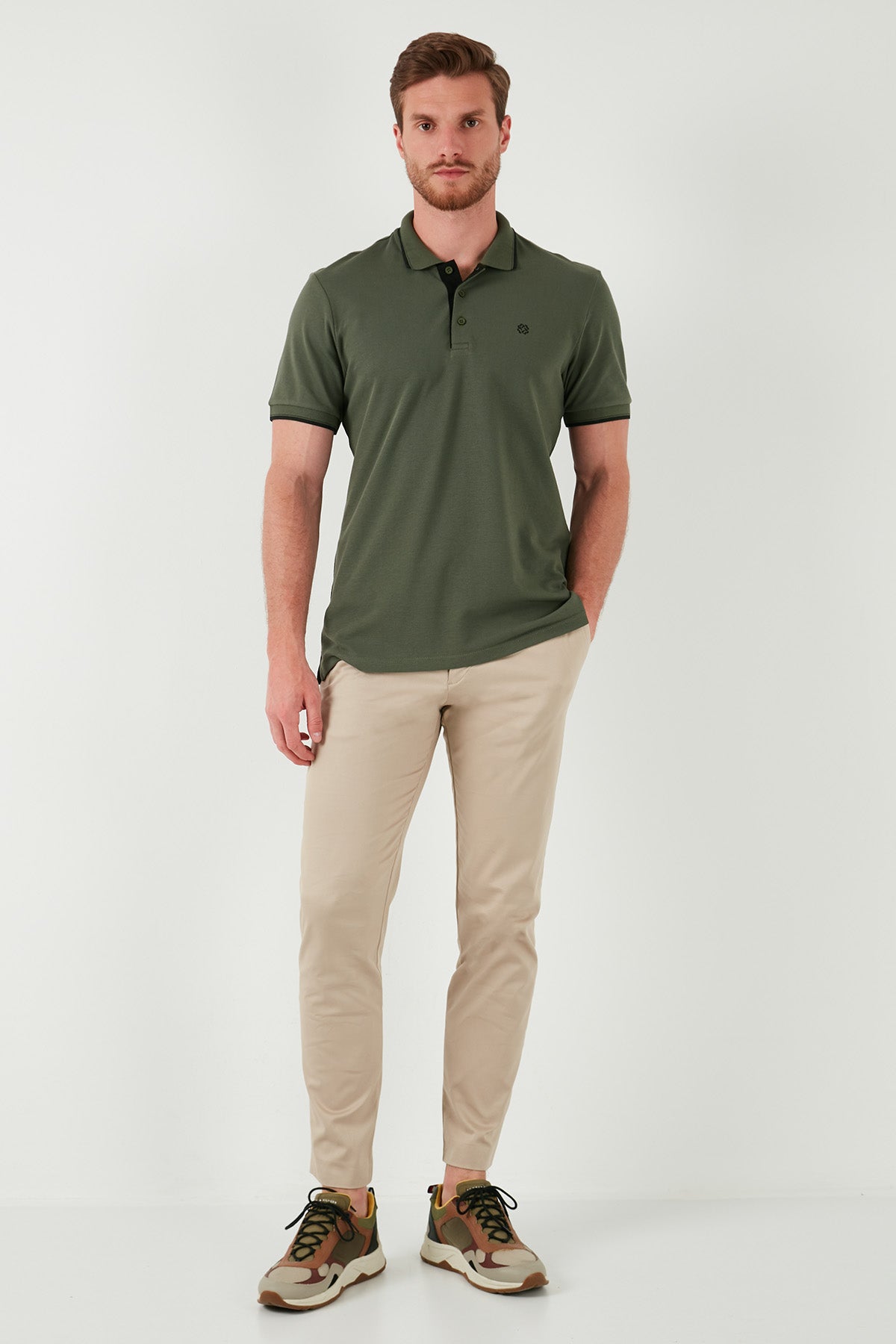 Buratti Pamuklu Slim Fit Şerit Detaylı Düğmeli Polo Yaka 3'lü Paket Erkek T Shirt 5902118S3 SİYAH-BEYAZ-HAKİ