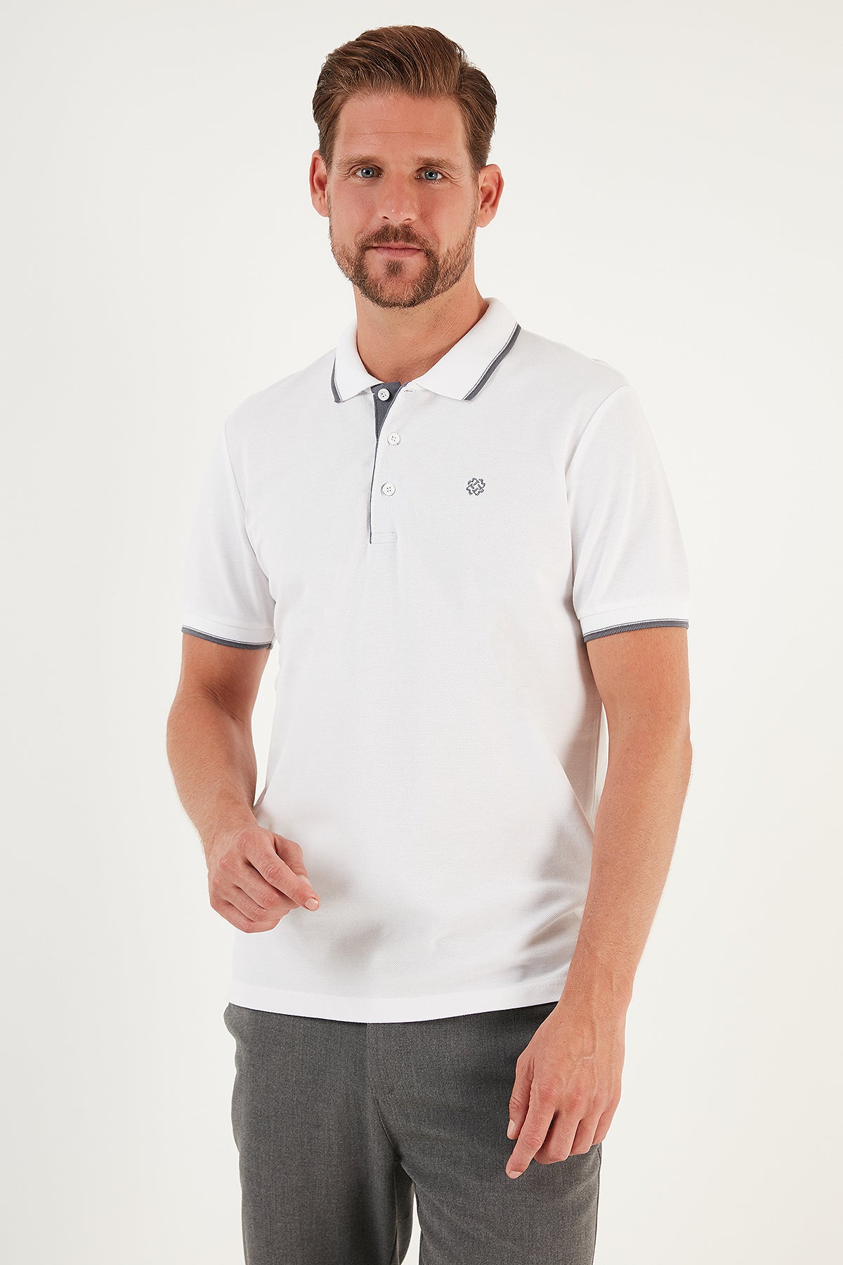 Buratti Pamuklu Slim Fit Şerit Detaylı Düğmeli Polo Yaka 4'lü Paket Erkek T Shirt 5902118S4 BEYAZ-LACİVERTBORDO-MAVİ-TAŞ