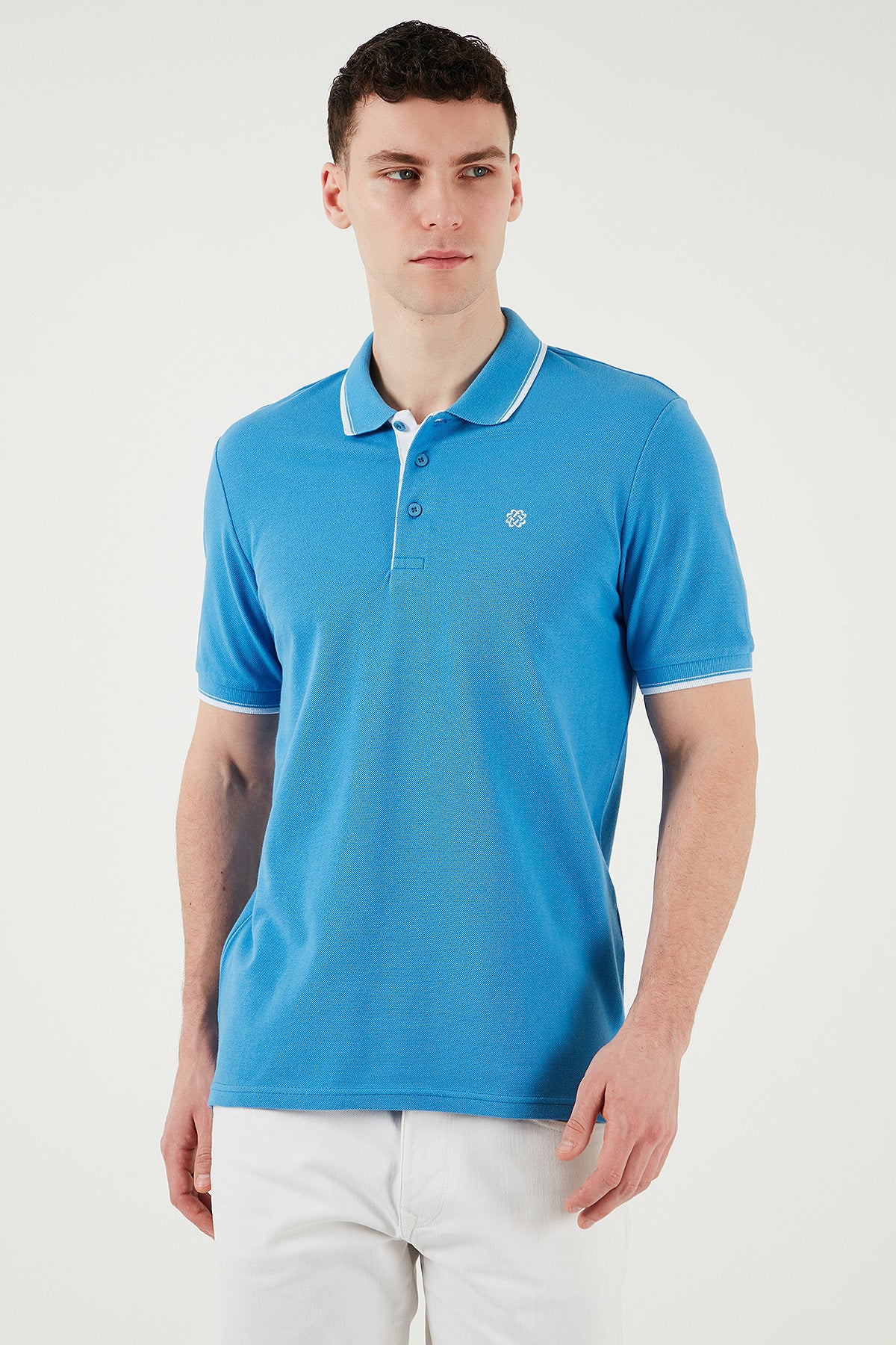Buratti Pamuklu Slim Fit Şerit Detaylı Düğmeli Polo Yaka 4'lü Paket Erkek T Shirt 5902118S4 Aquamavi-Hakisarı-Taş-Koyu Mavi