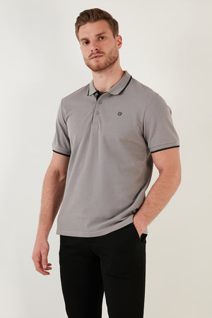 Buratti Pamuklu Slim Fit Şerit Detaylı Düğmeli Polo Yaka 4'lü Paket Erkek T Shirt 5902118S4 Beyaz-Kırmızı-Mavi-Taş