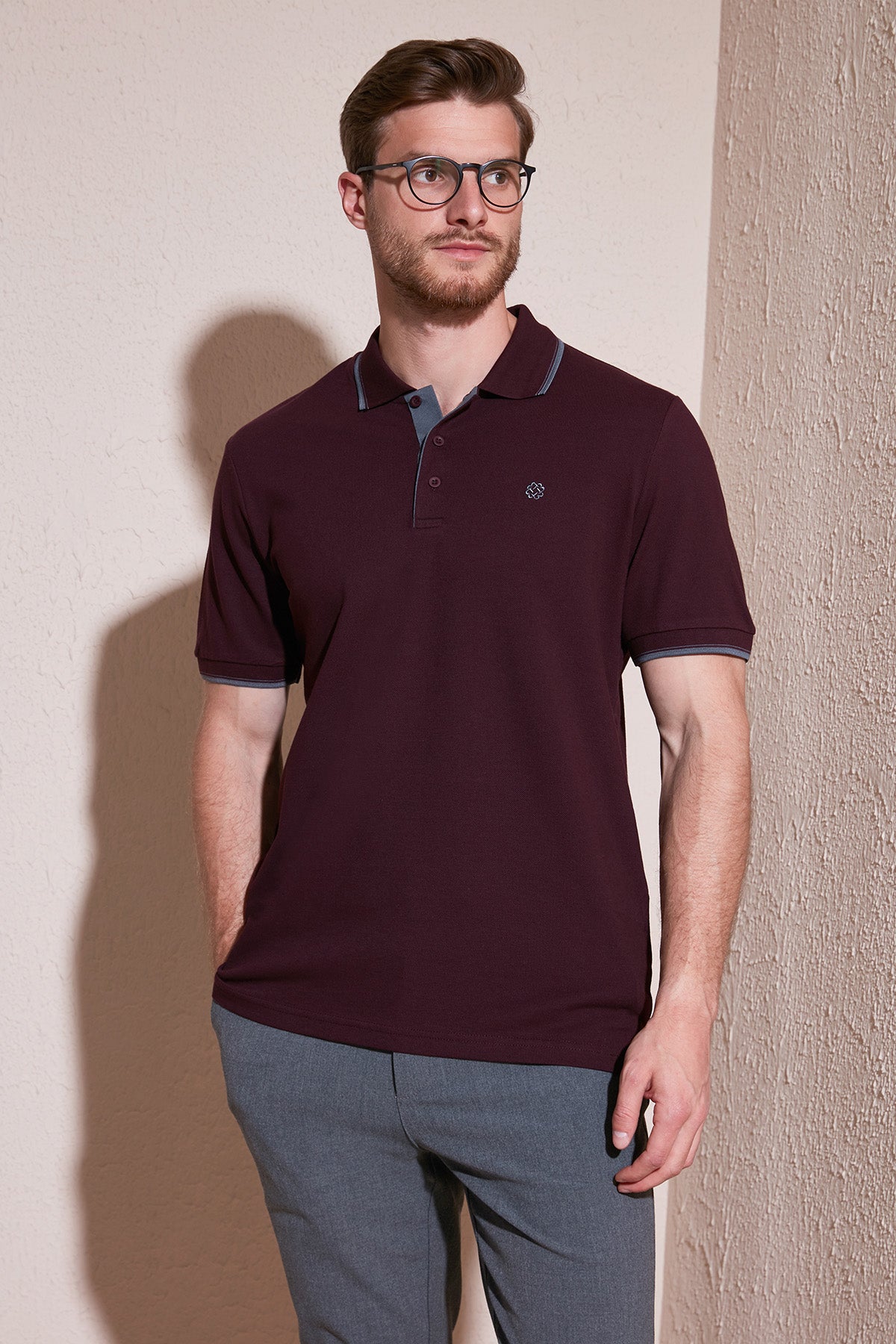 Buratti Pamuklu Slim Fit Şerit Detaylı Düğmeli Polo Yaka 5'li Paket Erkek T Shirt 5902118S5 Siyah-Vişne-Haki-Lacivert-Taş