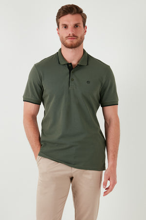 Buratti Pamuklu Slim Fit Şerit Detaylı Düğmeli Polo Yaka 5'li Paket Erkek T Shirt 5902118S5 Siyah-Beyaz-Kırmızı-Antrasit-Haki