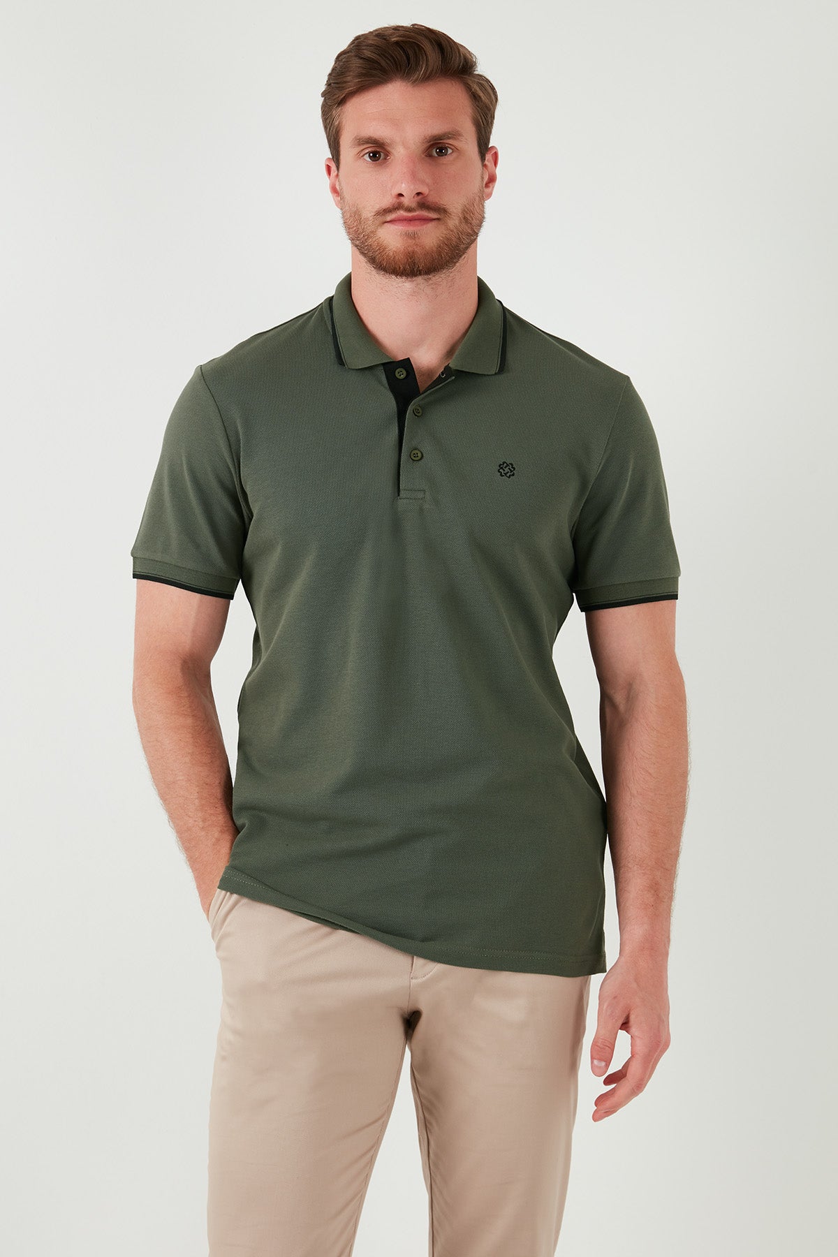 Buratti Pamuklu Slim Fit Şerit Detaylı Düğmeli Polo Yaka 5'li Paket Erkek T Shirt 5902118S5 Siyah-Beyaz-Mavi-Haki-Vişne