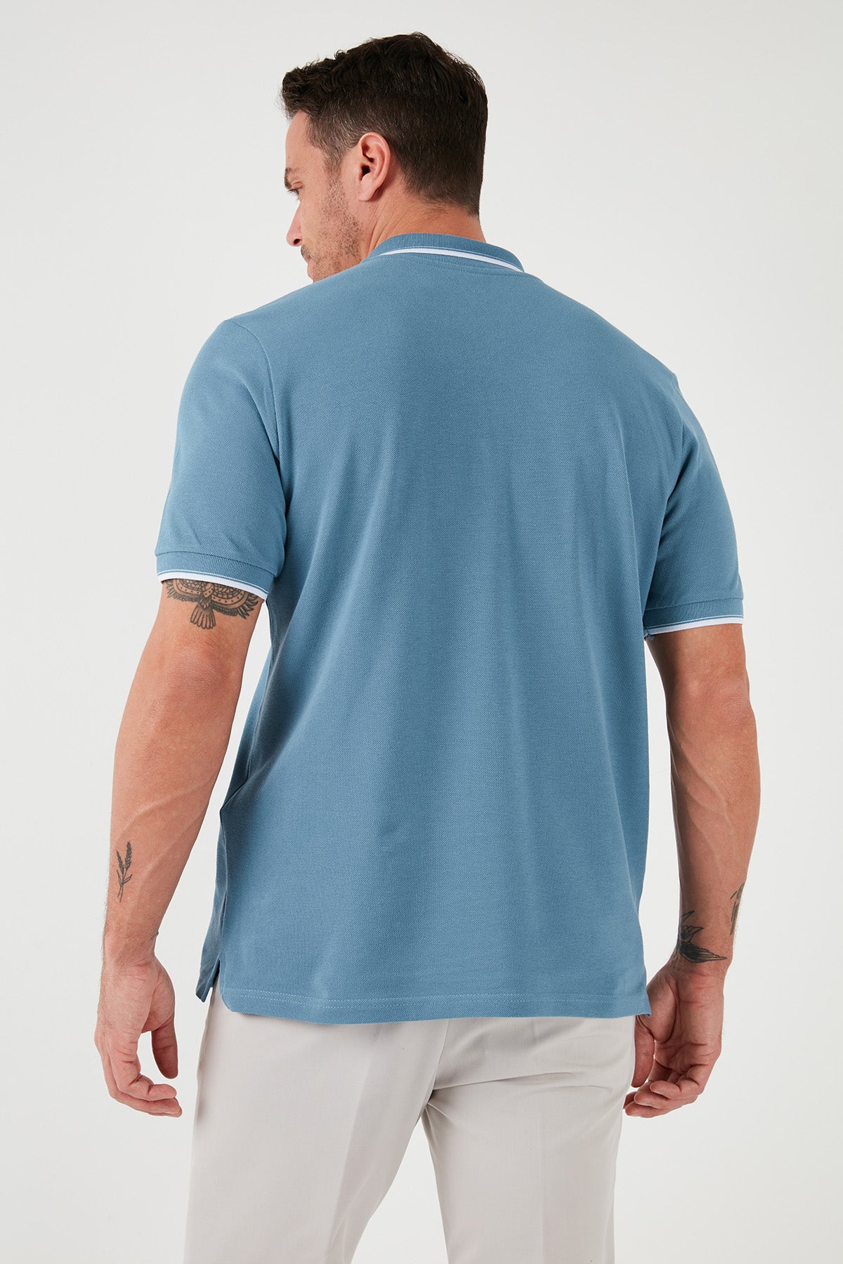 Buratti Pamuklu Slim Fit Şerit Detaylı Düğmeli Polo Yaka 5'li Paket Erkek T Shirt 5902118S5 Siyah-Beyaz-Mavi-Haki-Vişne