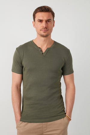 Buratti Pamuklu Düğme Detaylı Slim Fit V Yaka 3'lü Paket Erkek T Shirt 5902122S3 SİYAH-BEYAZ-HAKİ