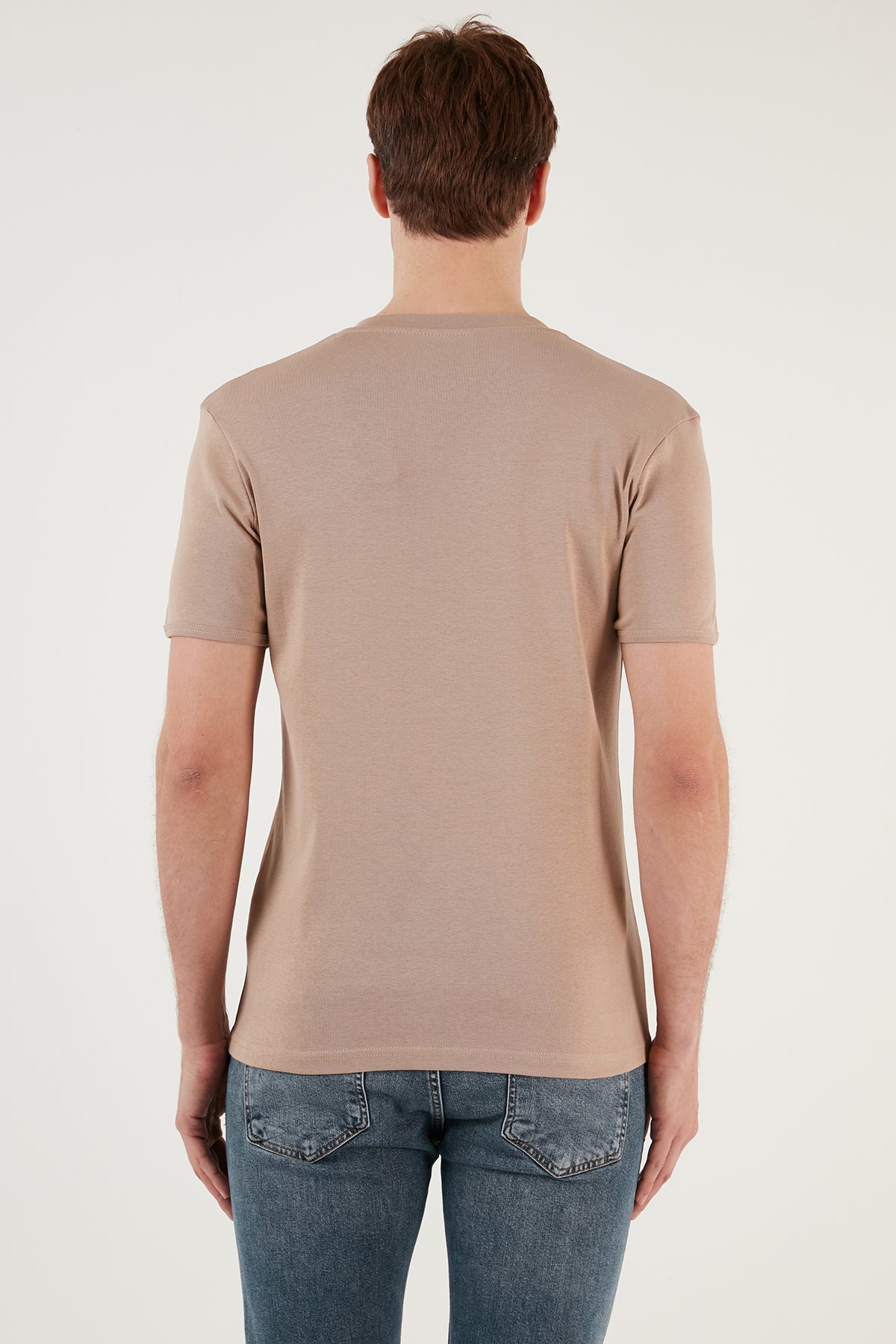 Buratti Pamuklu Düğme Detaylı Slim Fit V Yaka 3'lü Paket Erkek T Shirt 5902122S3 Antrasit-Taş-Siyah