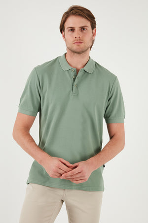 Buratti Pamuklu Regular Fit Düğmeli Polo Yaka 3'lü Paket Erkek T Shirt 5902127S3 Elma Yeşili-Kül-Petrol