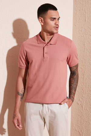 Buratti Pamuklu Regular Fit Düğmeli Polo Yaka 3'lü Paket Erkek T Shirt 5902127S3 Beyaz-Gül-Vizon