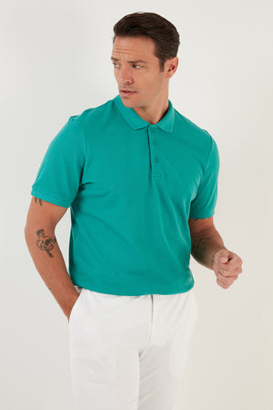 Buratti Pamuklu Regular Fit Düğmeli Polo Yaka 3'lü Paket Erkek T Shirt 5902127S3 Tarçın-Benetton-Elma Yeşili
