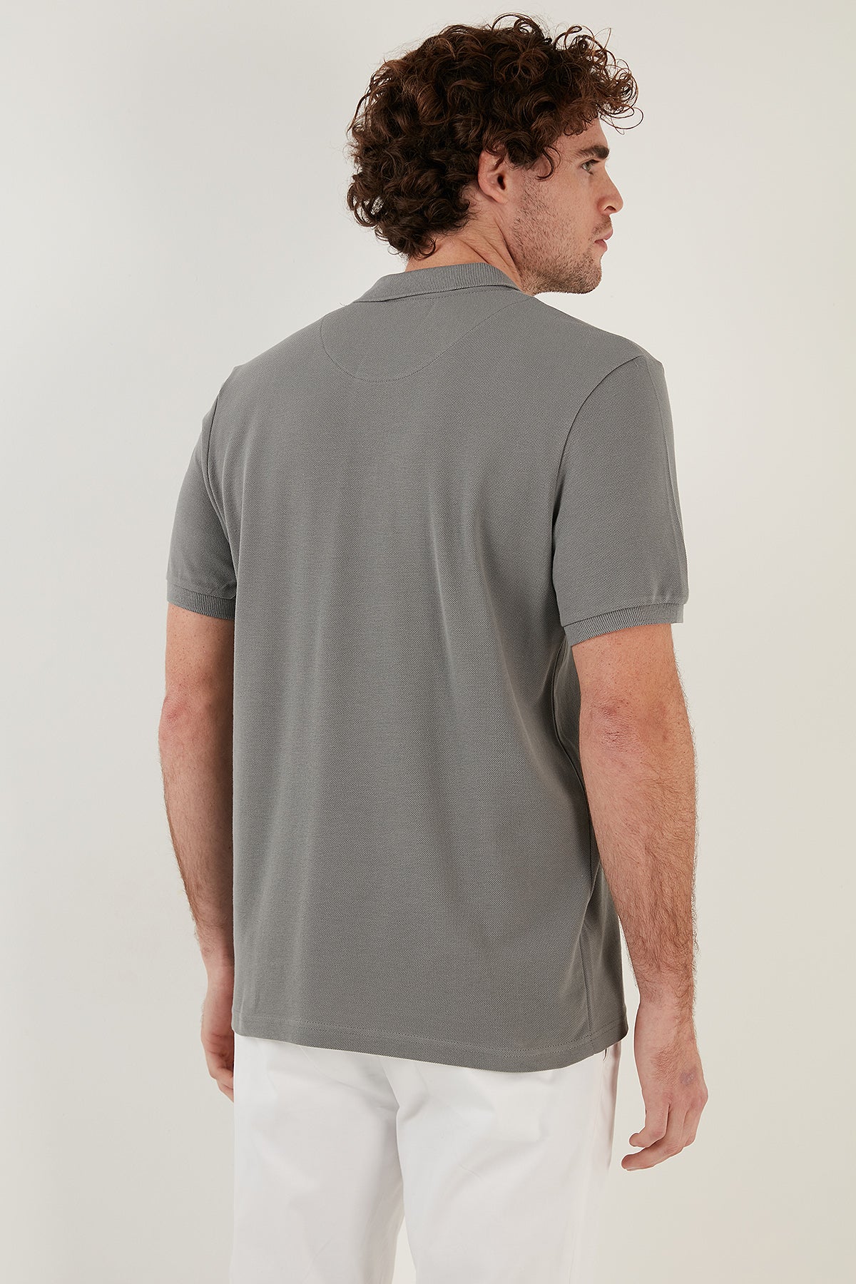 Buratti Pamuklu Regular Fit Düğmeli Polo Yaka 3'lü Paket Erkek T Shirt 5902127S3 Saks-Açık Haki-Kül