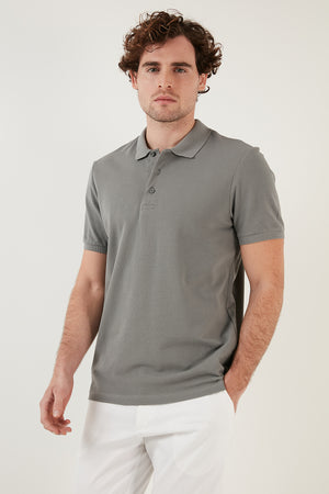 Buratti Pamuklu Regular Fit Düğmeli Polo Yaka 3'lü Paket Erkek T Shirt 5902127S3 Koyu Mavi-Açık Haki-Gri Melanj